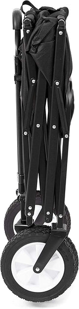 MacSports Collapsible Folding Utility Wagon for Outdoor Use, Black