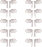 JustJamz Pearl Basic White Disposable 3.5mm Earphones for Kids and Adults, Two 50-Packs