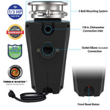 Eco Logic 1/2 HP Garbage Disposal with Attached Power Cord, 10-US-EL-5-3B