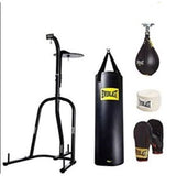 Everlast Dual-Station Heavy Bag Stand Bundle with 100-Lb Capacity and Speedbag