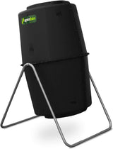 Spin Bin 60 Gal. Rotating Outdoor Compost Tumbler for Garden Composting, Black
