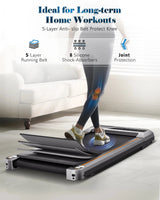 Naipo 2.5HP Walking Pad Treadmill for Home Use with LCD Display, Portable Wheels and 265 lb Maximum Capacity