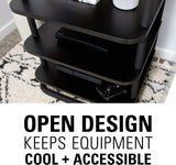 Sanus Heavy-Duty AV Media Stand with Built-In Cable Management, Adjustable Feet and 400lb Component Capacity; Includes All Hardware for a Simple 15-Minute Installation