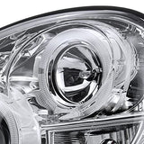 SPEC-D TUNING Dual Halo LED Projector Headlight Assembly with Glossy Black Housing and Smoke Lens, Left and Right Pair for 2002-2003 Subaru Impreza