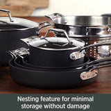 All-Clad Essentials 2-Piece Fry Pan Set with 8.5-Inch and 10.5-Inch Nonstick Hard-Anodized Pans, Grey
