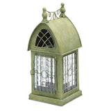 Echo Valley Durham House Lantern with Glass and Metal Construction, Green Patina