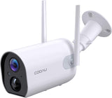 COOAU Wireless Outdoor Security Camera with 15000mAh Rechargeable Battery, 1080P WiFi Surveillance, Night Vision, Human Motion Detection and IP66 Waterproof Design, Black
