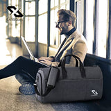 Convertible Carry-On Garment Duffle Bag with Shoe Compartment & Detachable Shoulder Strap, 2-in-1 Suit Travel Bag for Men & Women