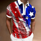 Mens Plus-Size Independence Day Sweater and Golf Cycling Polo Shirt with Ugly Holiday Design