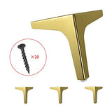 Set of 4 Gold Metal Diamond Triangle Furniture Legs, 7 / 17.5cm, DIY Replacement Feet for Cabinets, Cupboards, Sofas, Tables and Chairs