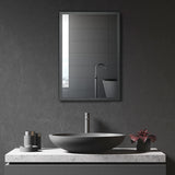 Wall-Mounted Bathroom Medicine Cabinet with Mirror and Storage Shelves, Stainless Steel, Black