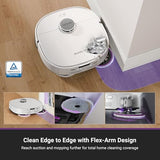 Eureka J15 Pro Ultra Robot Vacuum and Mop with Self-Emptying Base, 16,200 Pa Suction and Flex-Arm Mop, Featuring Hot Water Washing, Hot Air Drying, Anti-Tangle Technology and AI Obstacle Avoidance, Black