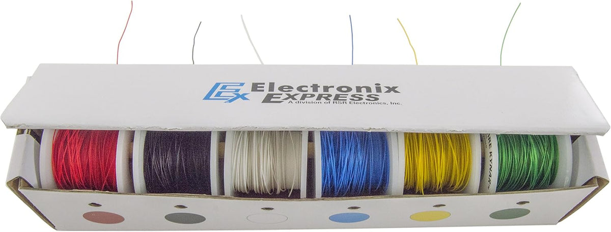 Electronix Express 27WK30WWR100 Solid 30 Gauge Kynar-Insulated Wire Wrap Kit with 6-100 Spools, Pack of 2