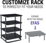 Sanus Heavy-Duty AV Media Stand with Built-In Cable Management, Adjustable Feet and 400lb Component Capacity; Includes All Hardware for a Simple 15-Minute Installation