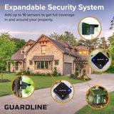 Guardline Wireless Driveway Alarm System with 4 Weatherproof Motion Detectors, 1 Receiver and 1/4 Mile Range for Outdoor Home and Property Security