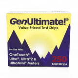 GenUltimate Blood Glucose Test Strips, 250-Count Pack