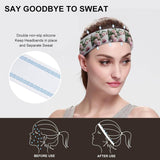 Stretchy Moisture-Wicking Sports Headband with Flowers on White Design for Women and Men, Running, Yoga and Gym Workouts