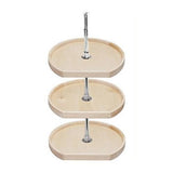 Rev-A-Shelf 4WLS273-20-536 Independent Lazy Susan with 3 Natural Wood D-Shape Shelves, 20×22