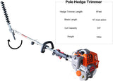 Gas-Powered Multi-Function Trimming Tool with Hedge Trimmer, String Trimmer and Brush Cutter Attachments