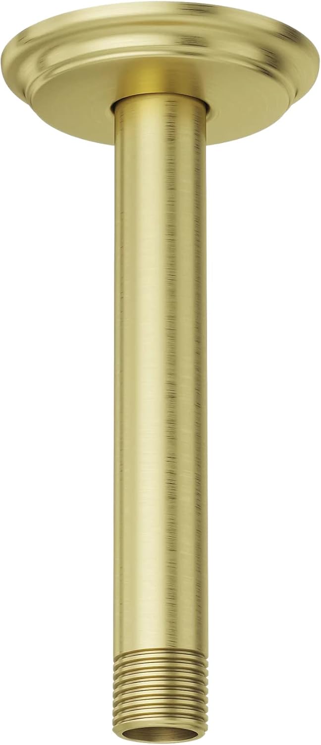Pfister 6-Inch Ceiling-Mounted Shower Arm with Flange, Model 015-06CBG, Brushed Gold