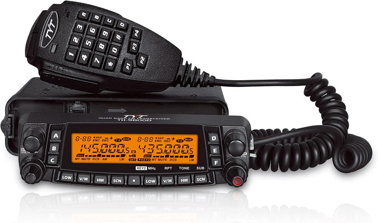 TYT TH-9800D Plus 50W Quad-Band Mobile Transceiver with Cross-Band Capability, Vehicle Radio Cable and Software