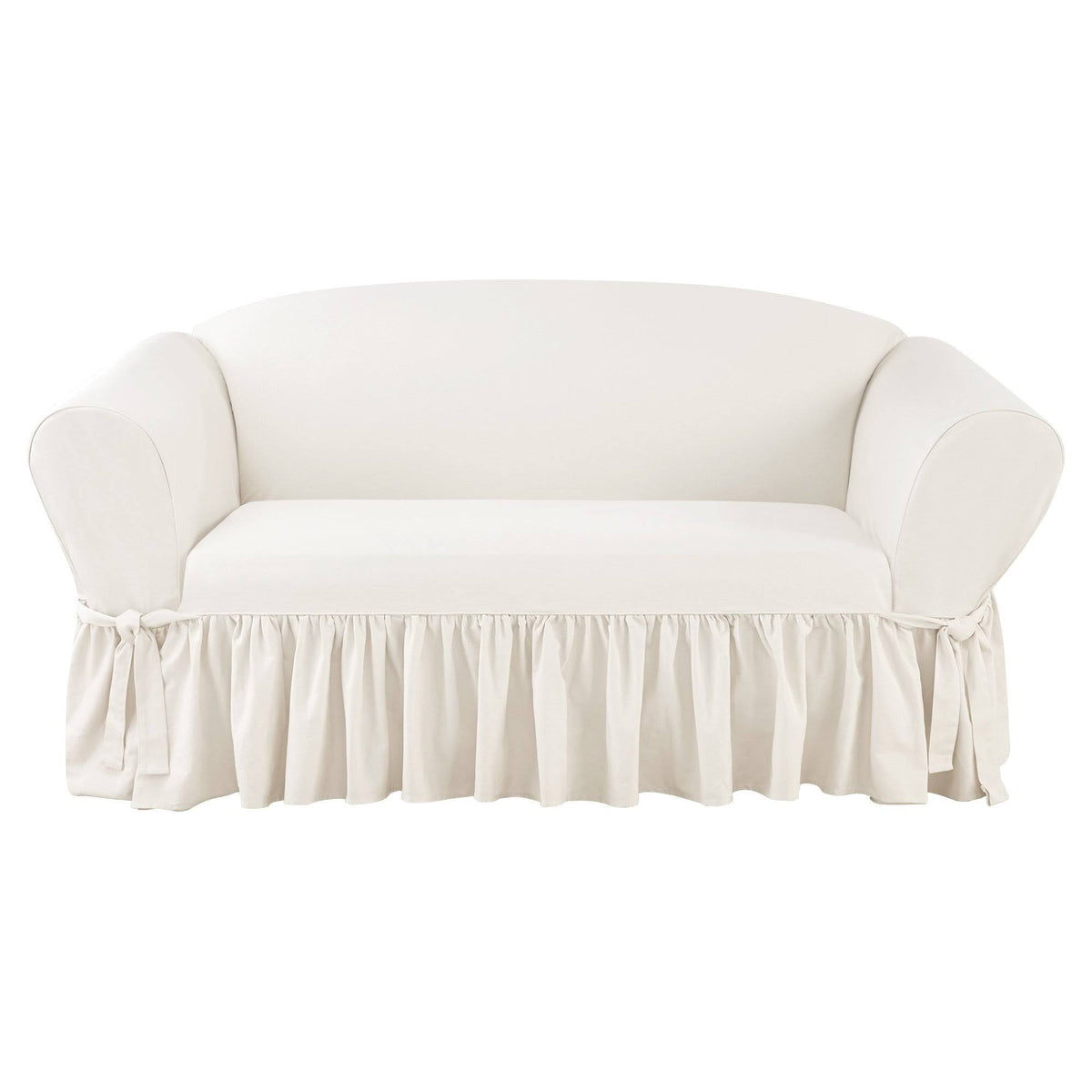 Sure Fit Essential Twill One-Piece Loveseat Slipcover in White
