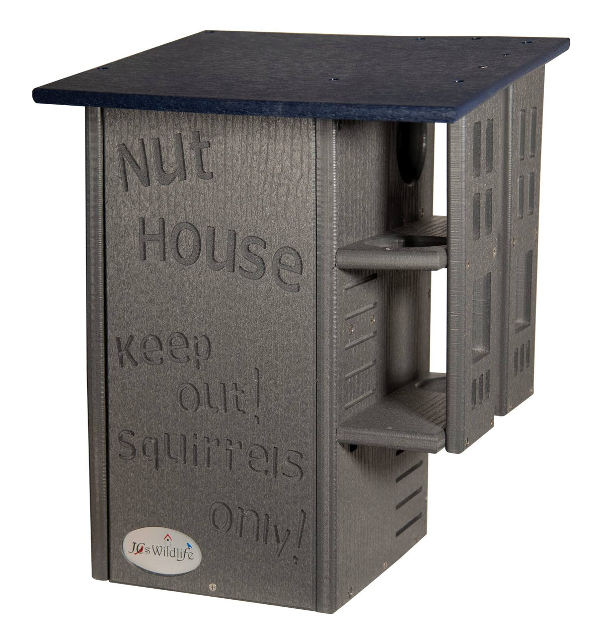 JCS Wildlife Ultimate Squirrel House Nesting Box with Blue/Gray Finish