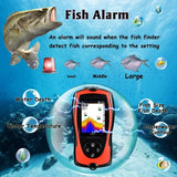 LUCKY Portable Fish Finder with Transducer Sonar Sensor, 147-Foot Water Depth Detection, LCD Echo Sounder and Fish-Attractive Lamp for Ice and Sea Fishing