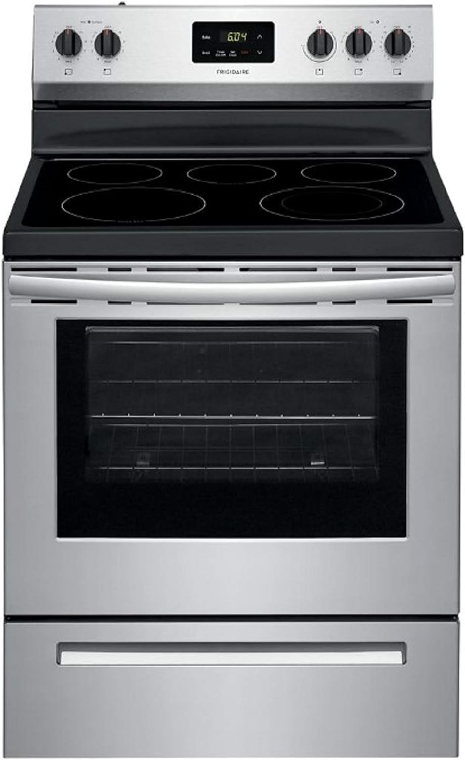 Frigidaire FCRE3052AS 30 in. Freestanding Electric Range with 5.3 cu. ft. Oven, Quick Boil, Store-More Drawer, and SpaceWise Expandable Elements in Stainless Steel