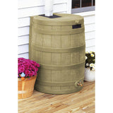 2-Pack Good Ideas Rain Wizard 50-Gallon Rain Barrels for Water Collection, Khaki