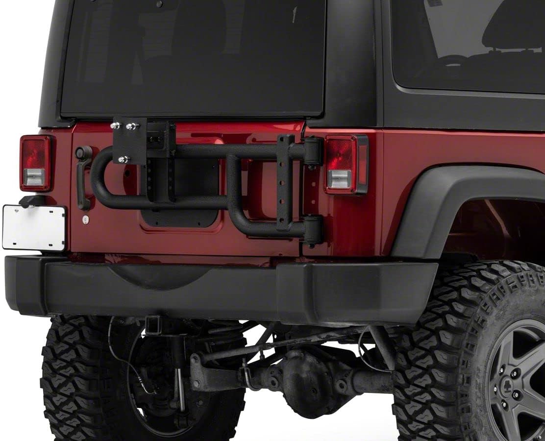 Redrock 4×4 HD Tire Carrier for 07-18 Jeep Wrangler JK, Compatible with OEM Tailgate