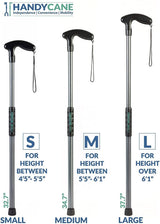 Handy Cane Medium All-in-One Walking Aid with Built-In Reacher Grabber