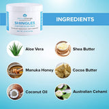 8oz Manuka Honey Cream for Natural Shingles Treatment, Nerve Pain Relief, Itchy Dry Skin, Scars and Face & Body Moisturizing