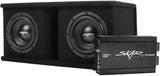 Skar Audio SDR Series Dual 12-Inch Subwoofer Bass Package with Loaded Enclosure and Amplifier, 2,400 Watts