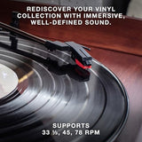 Victrola The Quincy 6-in-1 Bluetooth Record Player & Multimedia Center with 3-Speed Turntable, CD & Cassette Player, AM/FM Radio, Built-In Speakers and Wireless Music Streaming, Natural