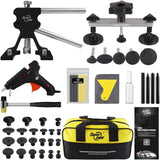 Super PDR Paintless Dent Repair Kit with Double Pole Bridge Dent Puller for Auto Body Removal, Black