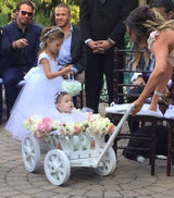 Small Flower Girl Wedding Wagon in Gloss White or Ivory