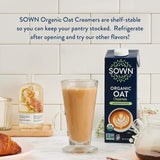SOWN Organic Oat Creamer, Unsweetened Barista-Style Plant-Based Milk, 32 oz Pack of 6