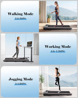 Naipo 2.5HP Walking Pad Treadmill for Home Use with LCD Display, Portable Wheels and 265 lb Maximum Capacity