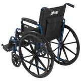 Drive Medical Blue Streak Lightweight Folding Wheelchair with 20-Inch Wide Seat