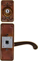 Ideal Security Satin Gold Door Lever with Deadbolt Lock for Storm and Screen Doors