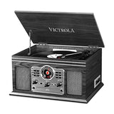 Victrola The Quincy 6-in-1 Bluetooth Record Player & Multimedia Center with 3-Speed Turntable, CD & Cassette Player, AM/FM Radio, Built-In Speakers and Wireless Music Streaming, Natural