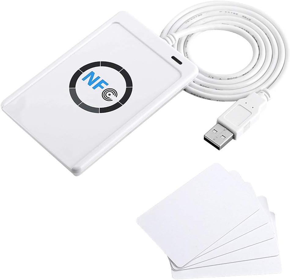 ACR122U NFC RFID Contactless Smart Card Reader and Writer with USB Connection, Plus 5 IC Cards
