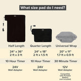 Venture Heat Far Infrared Deep Heating Pad, 36 x 24, Half Length, with 10 Hour Shutoff for Injury Recovery and Pain Relief