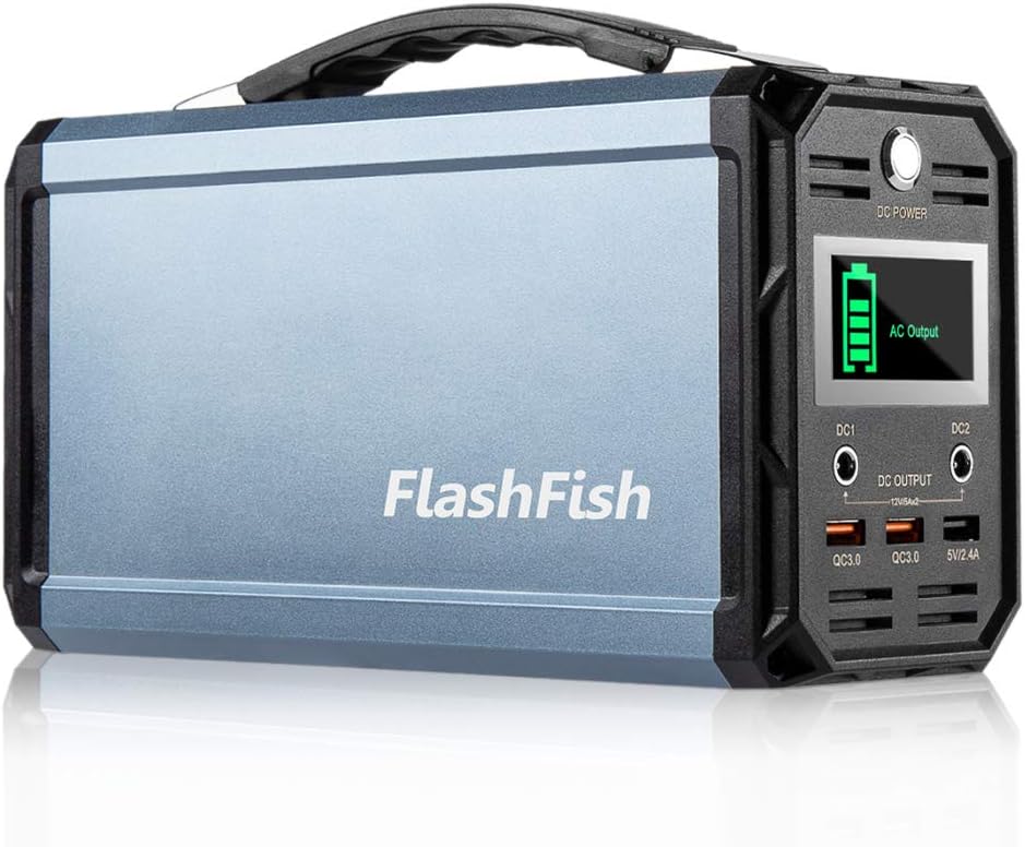 FlashFish 300W Solar Generator with 60000mAh Portable Power Station, 110V AC, DC 12V and QC USB Ports