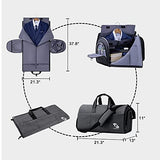 Convertible Carry-On Garment Duffle Bag with Shoe Compartment & Detachable Shoulder Strap, 2-in-1 Suit Travel Bag for Men & Women