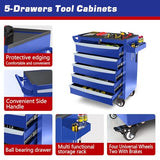 Rolling Metal Tool Chest with 5 Lockable Drawers, Mobile Garage Storage Cabinet on Wheels for Workshop, Warehouse or Repair Shop