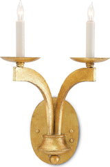 Currey and Company Venus 5000-0029 2-Light Wall Sconce in Antique Gold