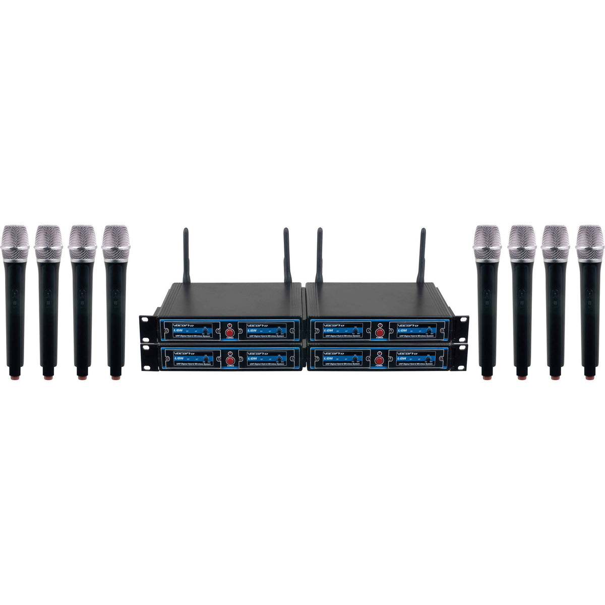 VocoPro UDH-CHOIR-8 UHF Wireless Microphone Package with Handheld Microphones