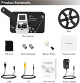 MovieMaker 8mm and Super 8 Film-to-Digital Converter with 2.4-Inch LCD, Converts 5-Inch and 8-Inch Reels into 1080P Videos